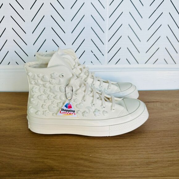 Converse Chuck 70 3D Charms Hi Women Shoes 8 Flower Stars Heart Sneaker A06434C - Picture 10 of 13